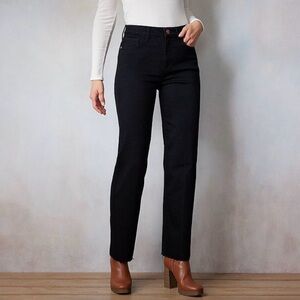 Lauren Conrad Black super high rise waisted straight-leg jeans
